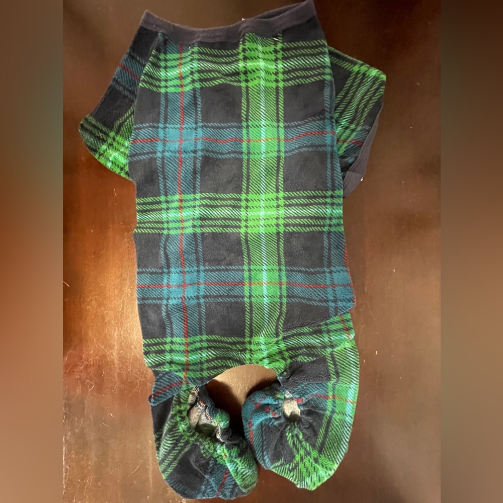 Plaid Dog Sweater - Green and Black